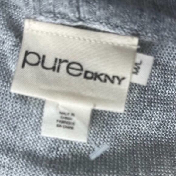 NWOT. - PURE DKNY Linen Cardigan, Gray, Minimalist, Neutral, Coastal, Beach, M/L - Picture 6 of 8